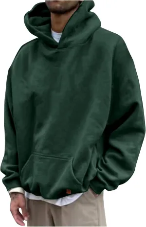 Sweatshirts Men Men's Hoodie Long Sleeve Men's Fleece Hoodies, Cotton Blend, Relaxed Fit Mens Logo Hoodie Hooded