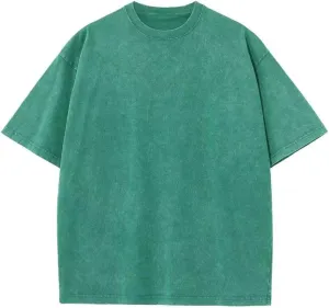 T-Shirt Acid Wash Cotton Graphic Tees for Unisex Vintage Oversize Best Retro Fashion Korean Men's