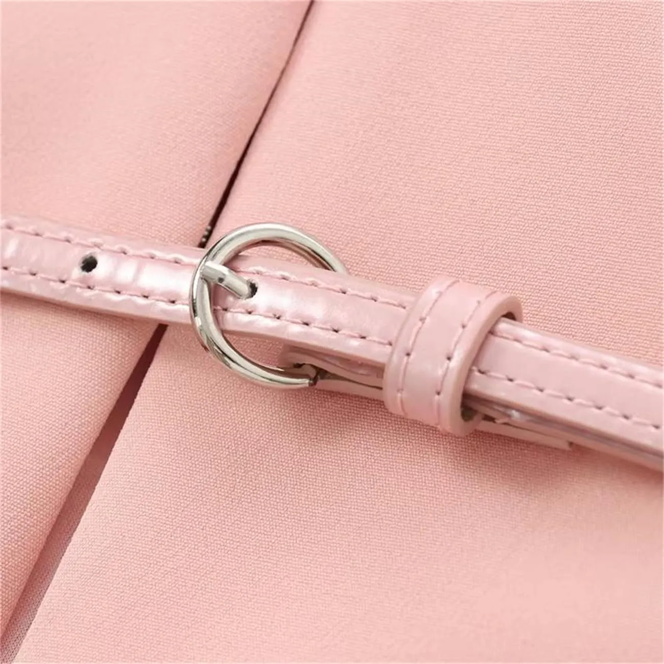 Women Belted Sheath Vest Pink Slim Sleeveless Crop Top Fashion Office Wear Short Camisole