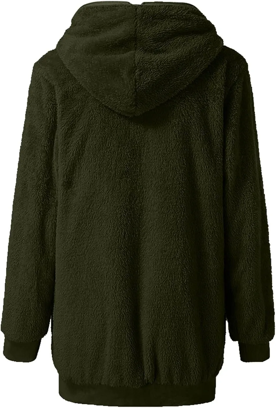 Women Girls Winter Sherpa Hooded Jackets Zip up Hoodie Quilted Lightweight Wool Blend Fleece Trench Coats Outerwear