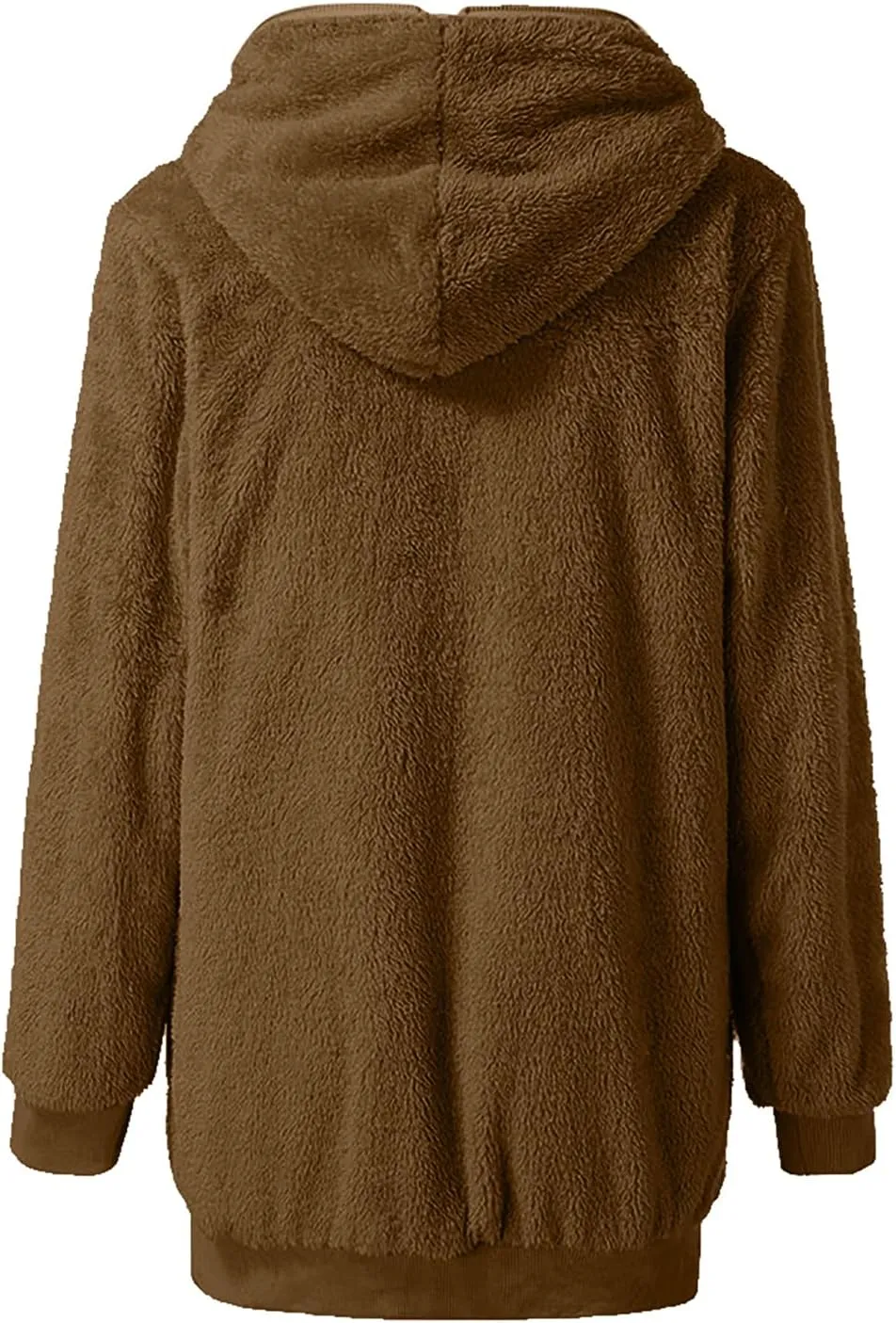 Women Girls Winter Sherpa Hooded Jackets Zip up Hoodie Quilted Lightweight Wool Blend Fleece Trench Coats Outerwear