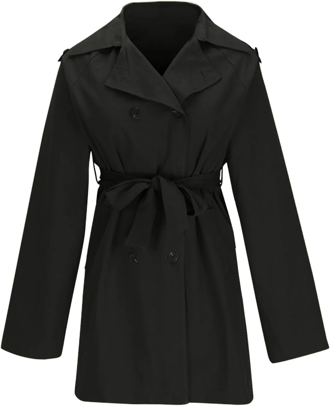 Women's Casual Trench Coat Lightweight Outdoor Windbreaker Rain Coat Shell for Hiking, Travel Trench Coat Outerwear