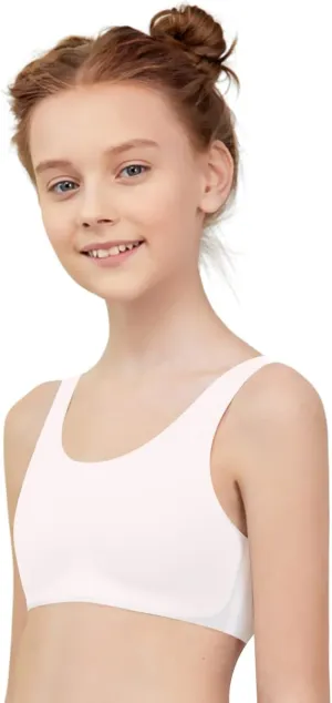 YACCA Girls Seamless Bra Ultra Comfort Soft,Removable Thin AA Cup,Invisible Dig-Free Teen Bras