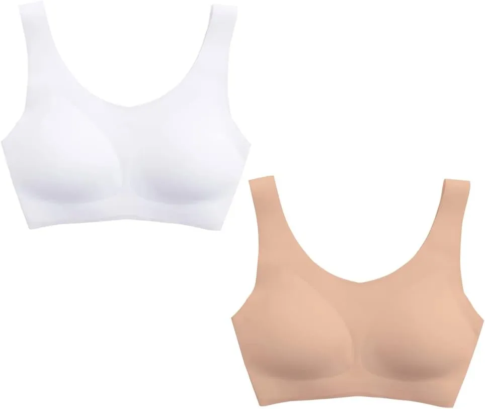 YACCA Girls Seamless Bra Ultra Comfort Soft,Removable Thin AA Cup,Invisible Dig-Free Teen Bras