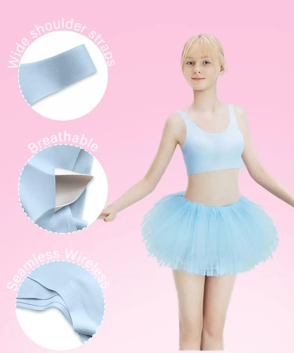 YACCA Girls Seamless Bra Ultra Comfort Soft,Removable Thin AA Cup,Invisible Dig-Free Teen Bras