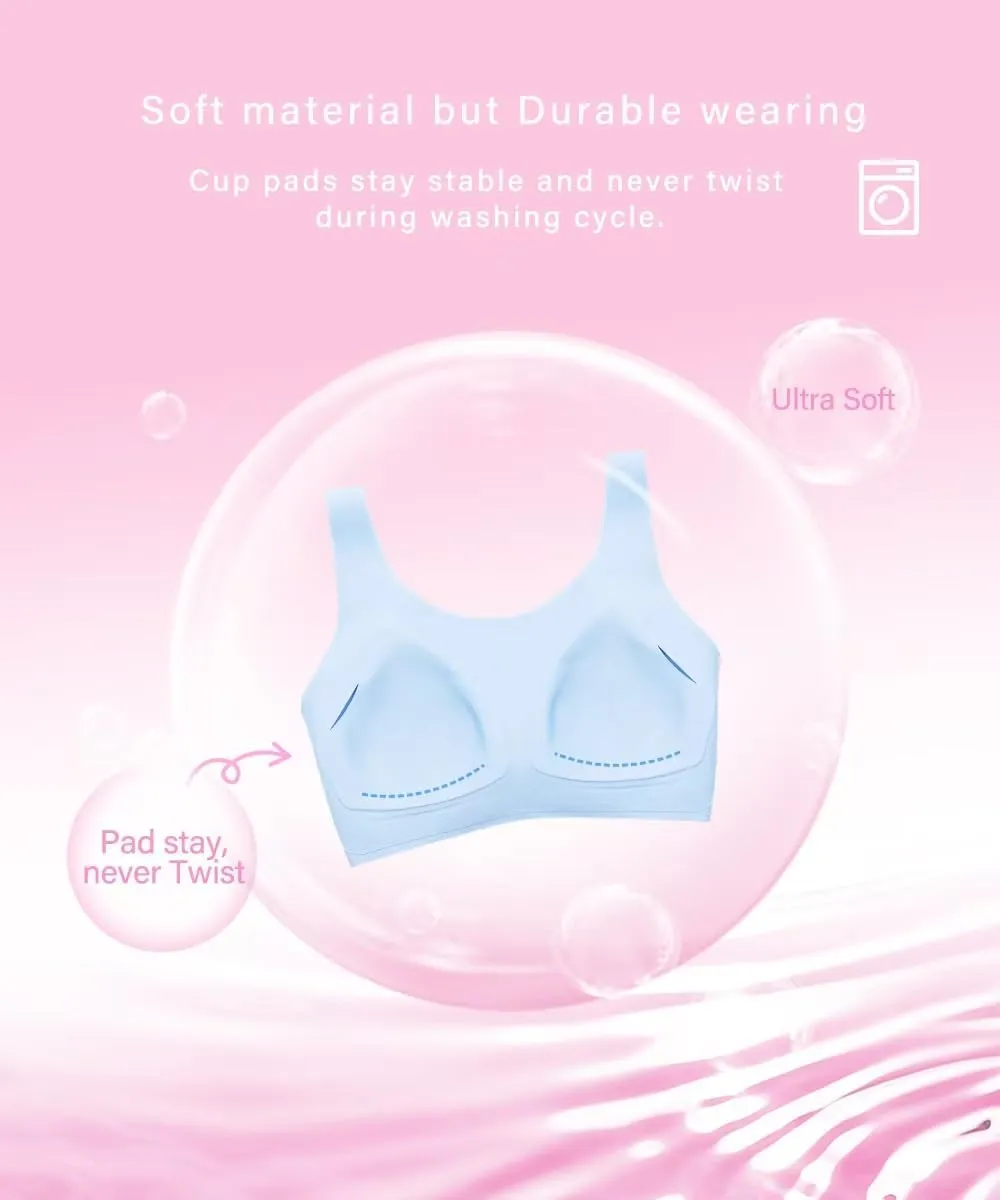 YACCA Girls Seamless Bra Ultra Comfort Soft,Removable Thin AA Cup,Invisible Dig-Free Teen Bras