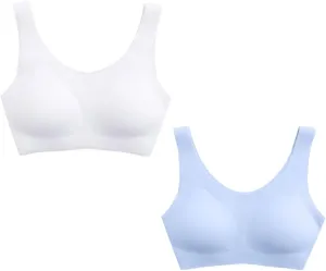 YACCA Girls Seamless Bra Ultra Comfort Soft,Removable Thin AA Cup,Invisible Dig-Free Teen Bras