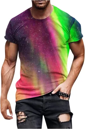 Ymosrh Men's Casual Tees Graphic Tees Casual Short Sleeve T-Shirts Soft Tee Shirts Lightweight Summer Shirts Short, M-6XL