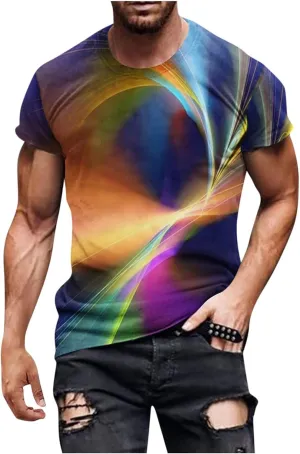 Ymosrh Men's Crewneck Shirts Muscle T-Shirt Short Sleeve Bodybuilding Gym Tee Fashion Workout Tshirts, M-6XL