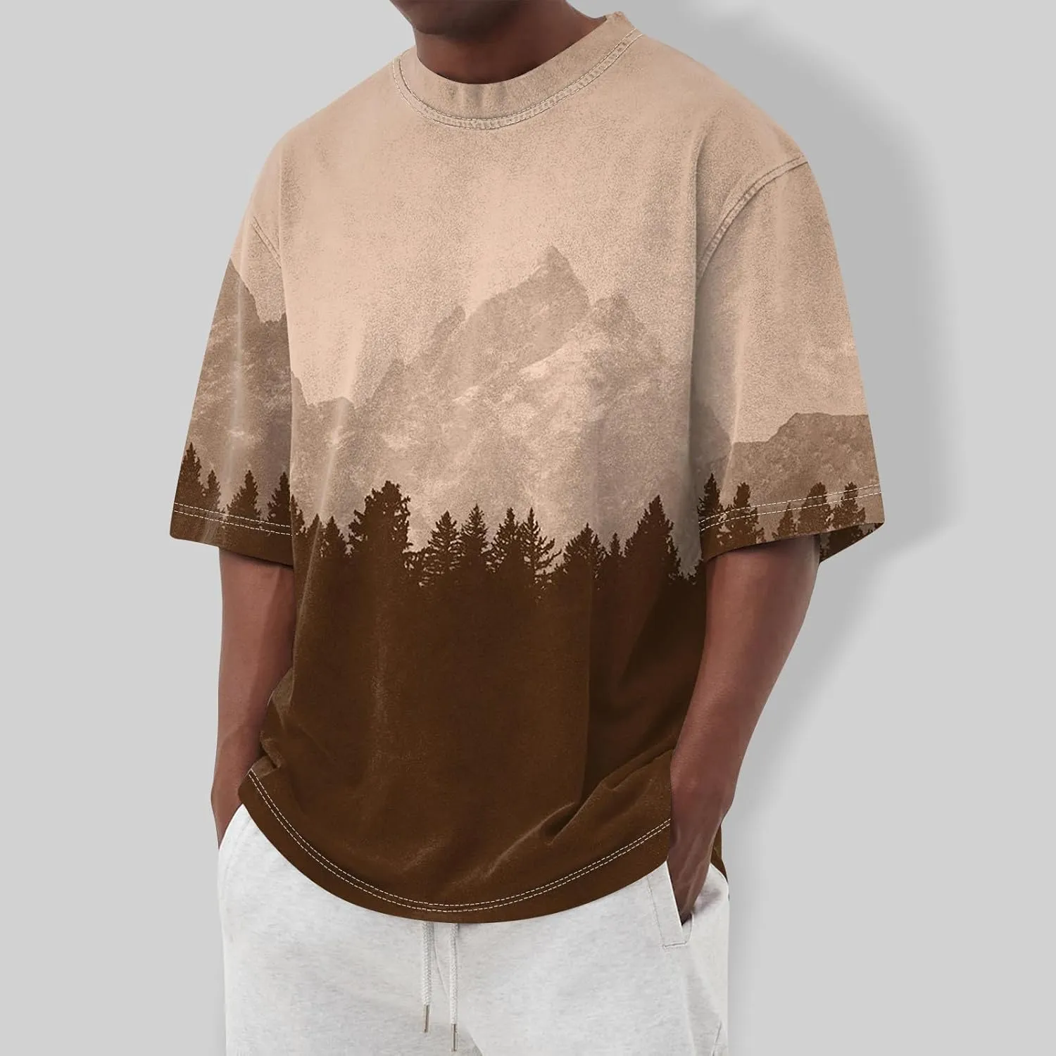 Ymosrh Men's Fashion T-Shirts Graphic Tees Casual Summer Short Sleeve Printed T Shirt Tee Tops, S-4XL