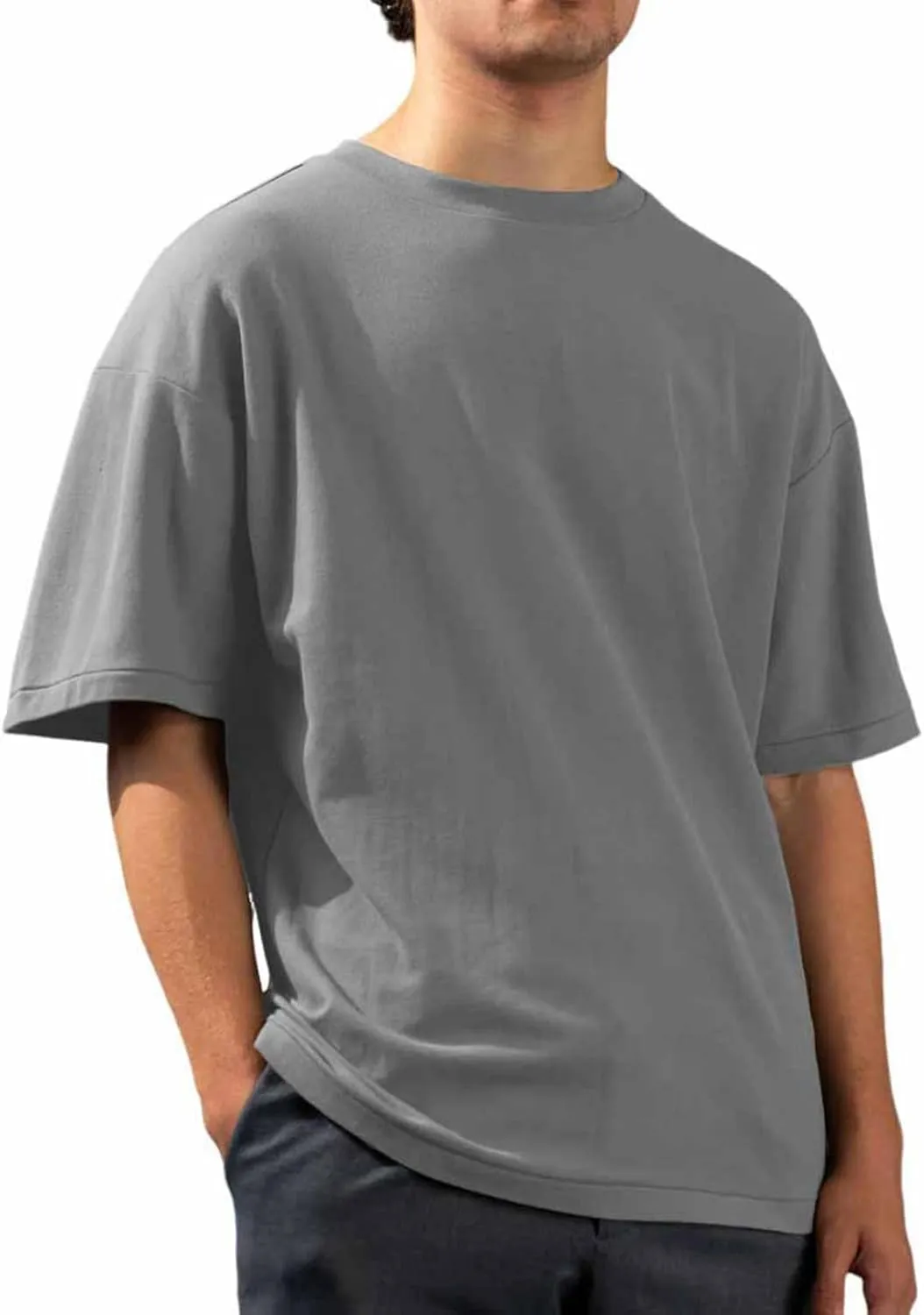 Ymosrh Men's Solid Color T-Shirts Summer Tee Tops Round Neck Short Sleeve T Shirt Tops Shirts, S-5XL