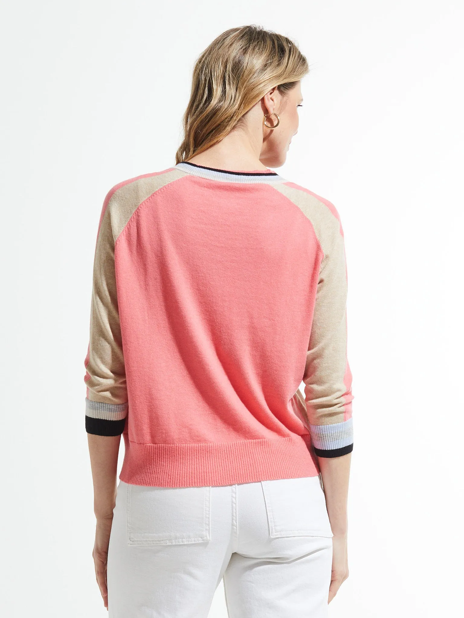 ZP Colorblock Lightweight V-neck Cardigan